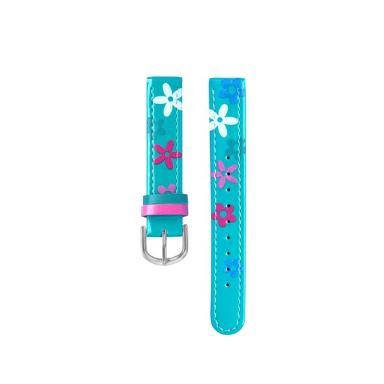 CLOCKODILE Tyrkysový řemínek k dětským hodinkám kytky