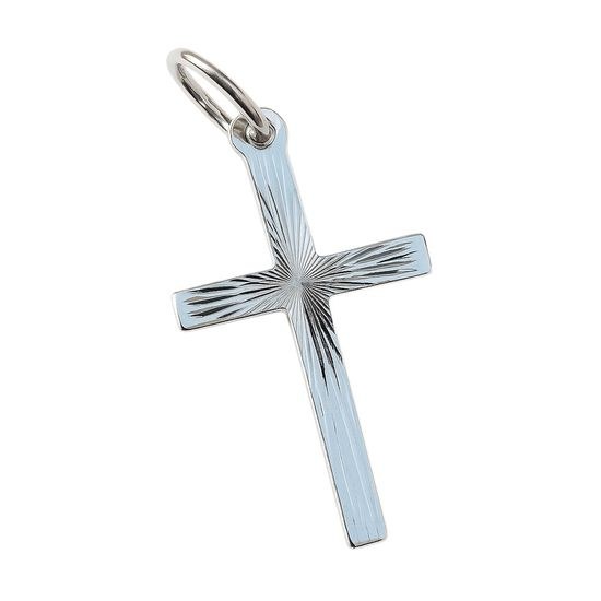 Zlatý 585/1000 přívěsek z bílého zlata kříž 30246