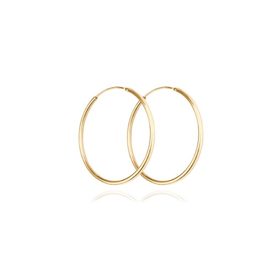 MINET Pozlacené stříbrné náušnice KRUHY 3 cm