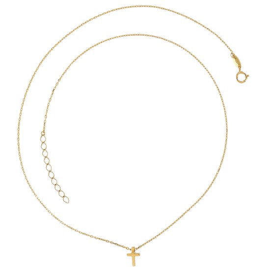 MINET Elegantní zlatý náhrdelník křížek Au 585/1000 1,85g