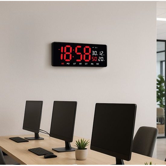 JVD DH3604.3 - Digitální stále svítící hodiny s datumem a dnem v týdnu v češtině