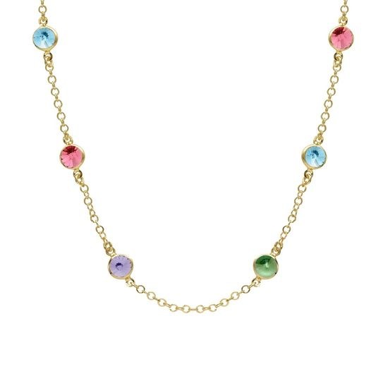 Stříbrný zlacený náhrdelník Victoria Cruz A3068-MDG