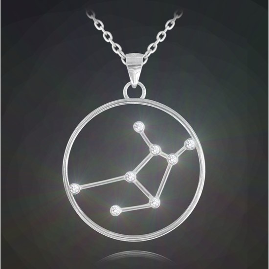 MINET Stříbrný náhrdelník Stars zvěrokruh PANNA Czech Crystal