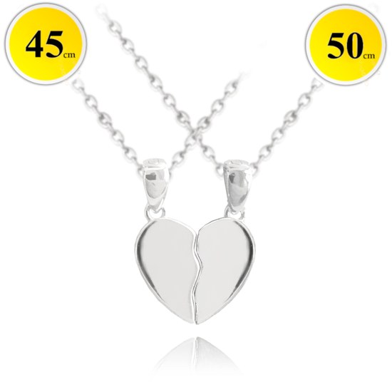 MINET Stříbrné párové náhrdelníky FOREVER LOVE