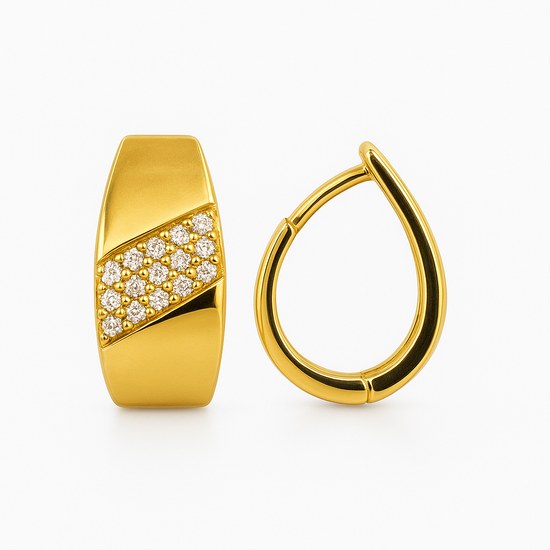 Zlaté náušnice se zirkony