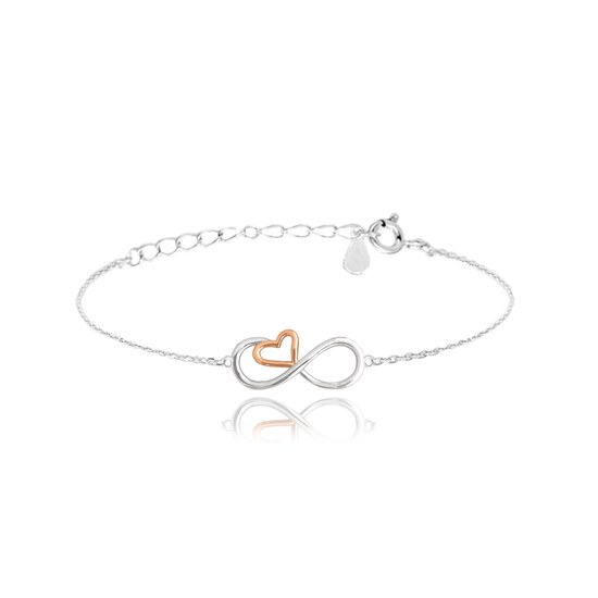 MINET Rose gold stříbrný náramek FOREVER LOVE