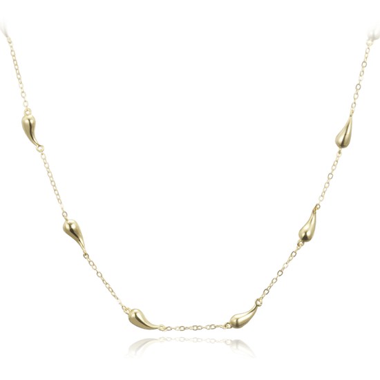 MINET Pozlacený stříbrný náhrdelník kapky