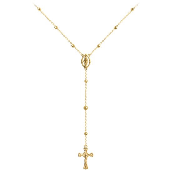 MINET Pozlacený stříbrný náhrdelník RŮŽENEC