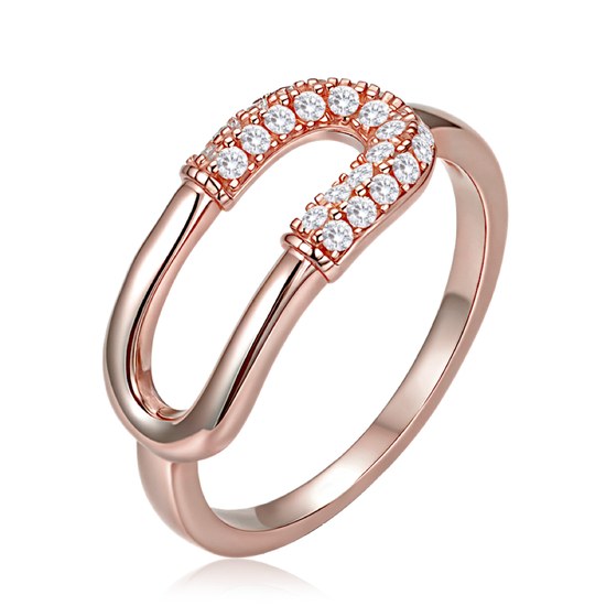 MINET Luxusní rosegold stříbrný 925/1000 prsten se zirkonem JMAS0330RR