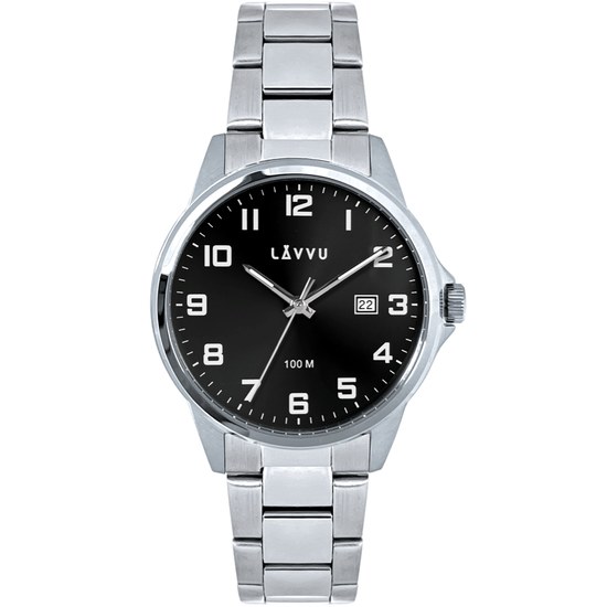LAVVU Stylové pánské hodinky HAMRE Black 100M