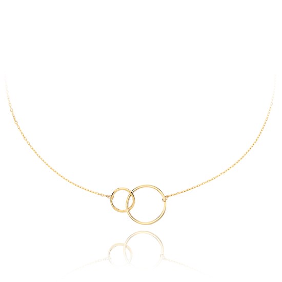 MINET Zlatý náhrdelník spojené kroužky Au 585/1000 2,45g