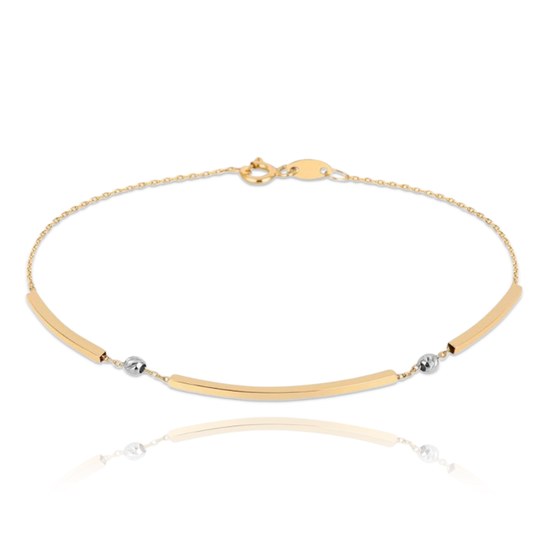 MINET Zlatý náramek v kombinaci bílého a žlutého zlata Au 585/1000 1,40g