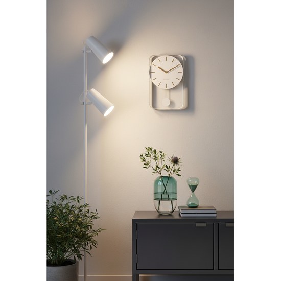 Designové kyvadlové nástěnné hodiny Karlsson KA5796WH 33cm