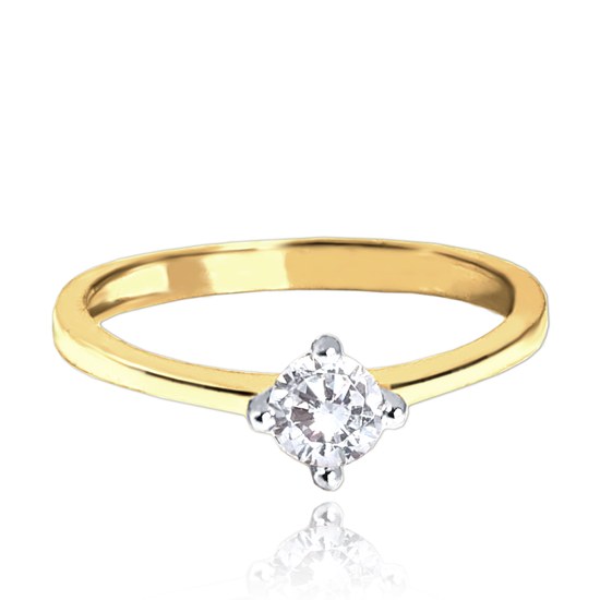 MINET Zlatý zásnubní prsten s bílým zirkonem Au 585/1000 vel. 54 - 1,50g