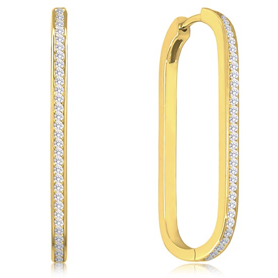 MINET Pozlacené stříbrné náušnice v italském stylu s bílými zirkony