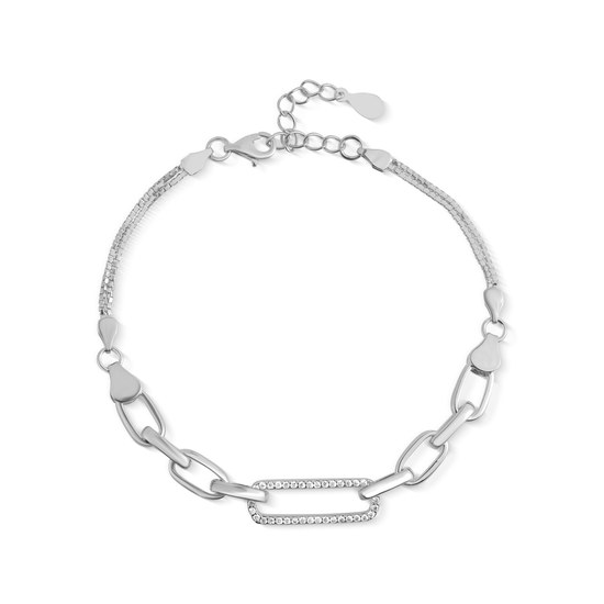 Náramek JVD SVLB0536XD5BI18 stříbrný