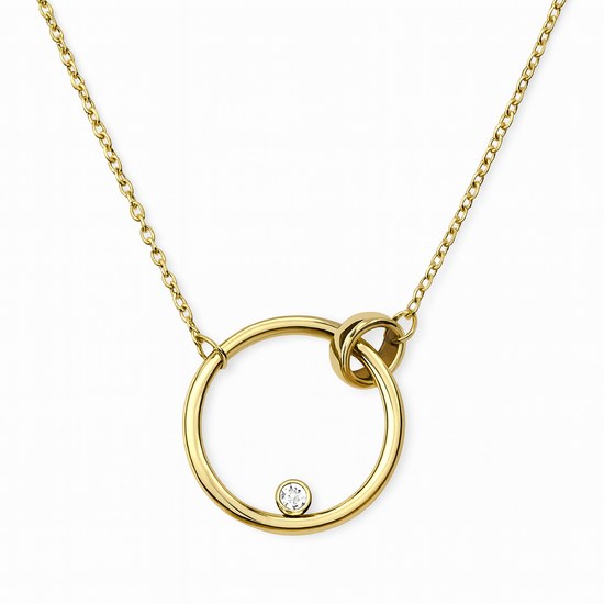 Zlatý náhrdelník se zirkonem