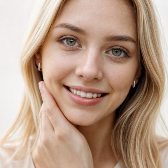 MINET Zlaté náušnice kroužky s bílými zirkony Au 585/1000 1,55g