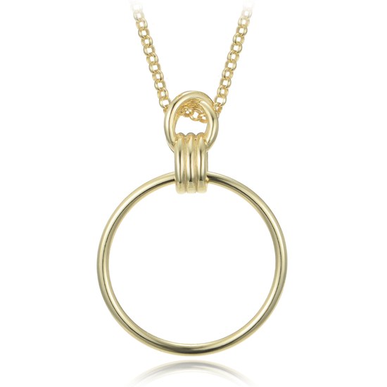 MINET Pozlacený moderní stříbrný náhrdelník kruh