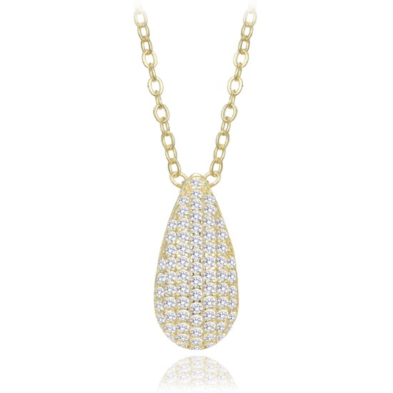 MINET Pozlacený stříbrný náhrdelník kapka