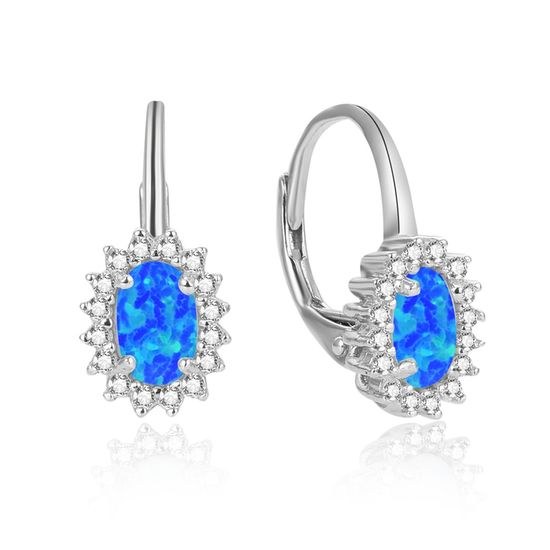 MOISS stříbrné náušnice OPÁL