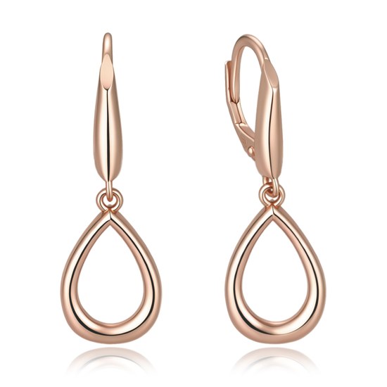 MINET Pozlacené rosegold stříbrné 925/1000 náušnice s kapkami