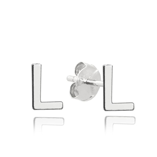 MINET Stříbrné náušnice písmeno "L"
