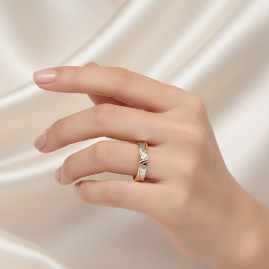 Zlatý 585/1000 prsten vícebarevný s kamenem NR246