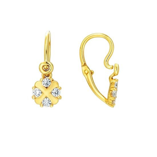 Zlaté naušnice se zirkony brizura