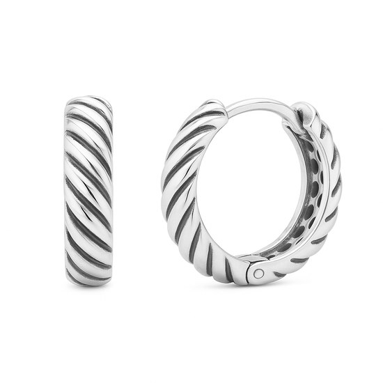 Zlaté náušnice kruhy z bílého zlata