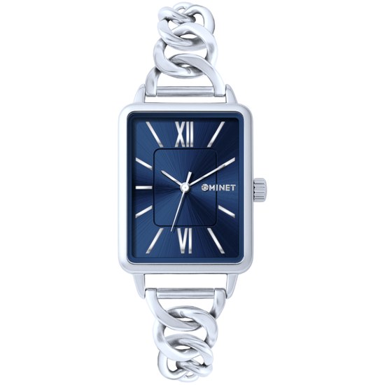 MINET Stříbrno-modré dámské hodinky SIENA MWL5406