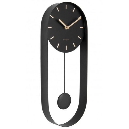 Designové kyvadlové nástěnné hodiny Karlsson KA5822BK 50cm