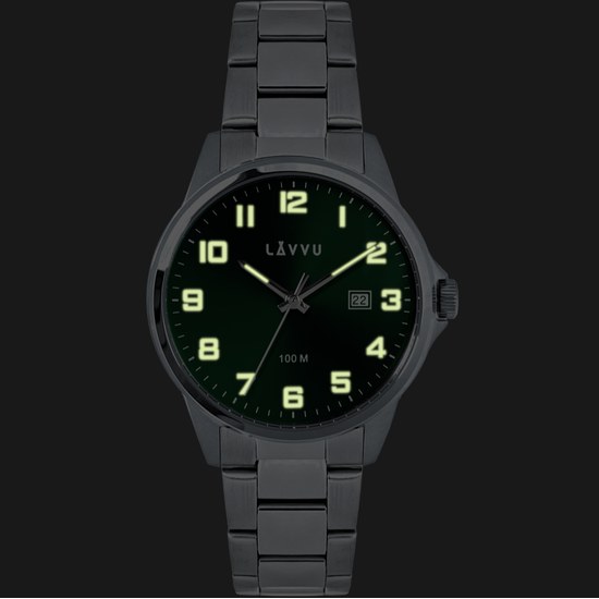 LAVVU Stylové pánské hodinky HAMRE Green 100M