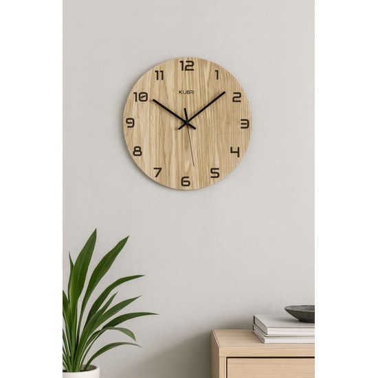KUBRi HRC0029B - Dubové hodiny řízené signálem s tichým chodem