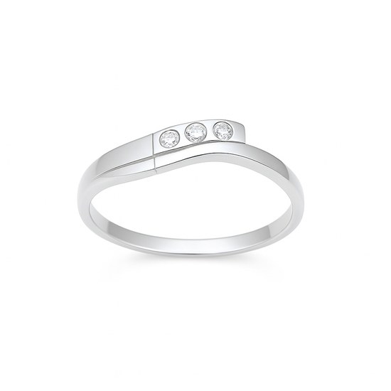 Zlatý 585/1000 prsten z bílého zlata se zirkonem 5013B