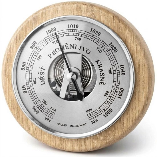 KUBRi 0204C - Špičkový barometr osazený v dubovém dřevě