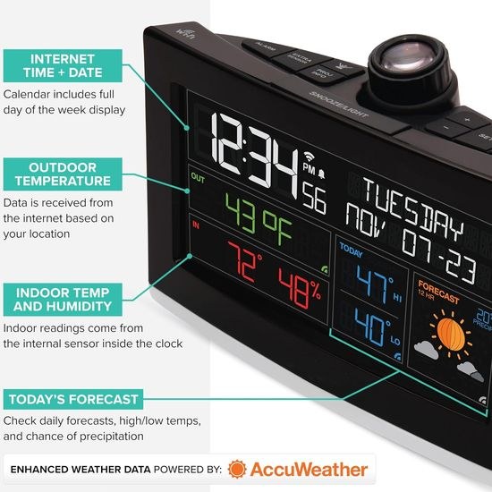 TFA 35.8002.01 - Bezdrátový WiFi budík s projekcí VIEW SHOW
