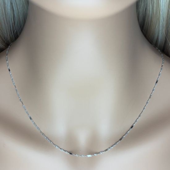 Zlatý 585/1000 řetízek z bílého zlata singapur 1454