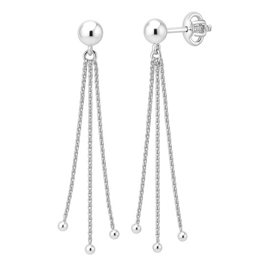 Stříbrné náušnice řetízky - šroubek