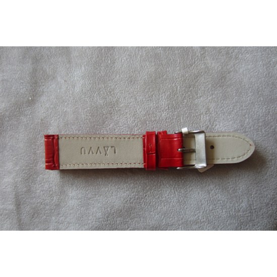 Červený prošitý řemínek LAVVU CROCO z luxusní kůže Top Grain - 20