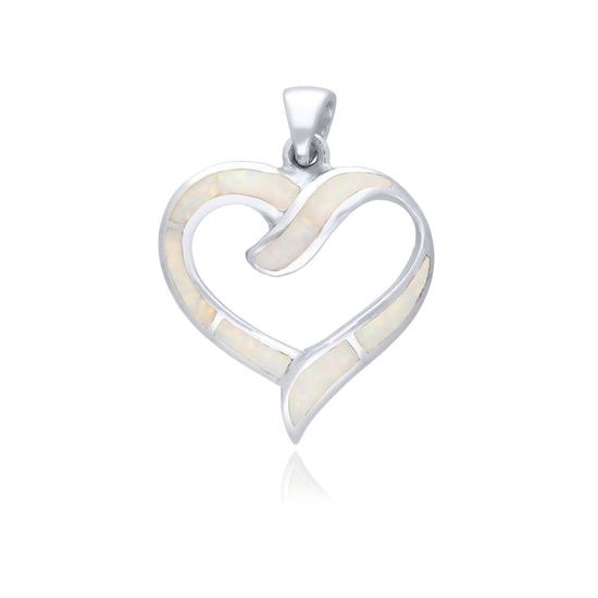 MOISS opálový stříbrný přívěsek SRDCE