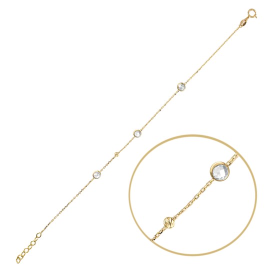 MINET Zlatý náramek se zirkony Au 585/1000 1,25g