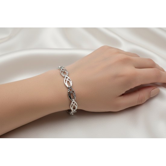 Zlatý 585/1000 náramek z bílého zlata 1691