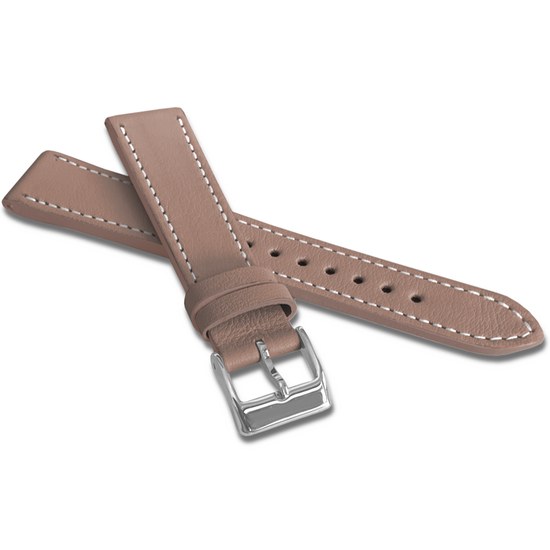 MINET Béžový prošitý řemínek SLIM z luxusní kůže Top Grain - 18