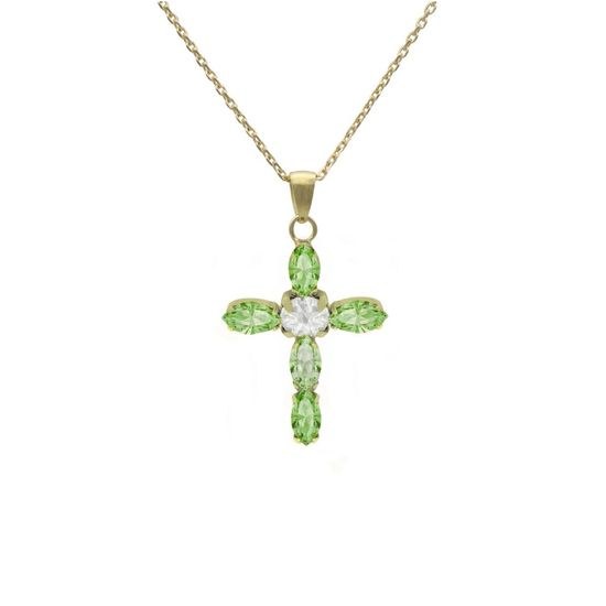 Stříbrný zlacený řetízek s přívěskem Victoria Cruz A3726-14DG