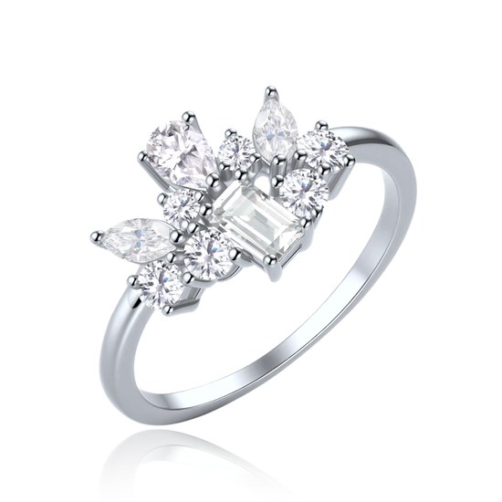 MINET Luxusní stříbrný 925/1000 prsten s bílým zirkonem JMAS0355SR