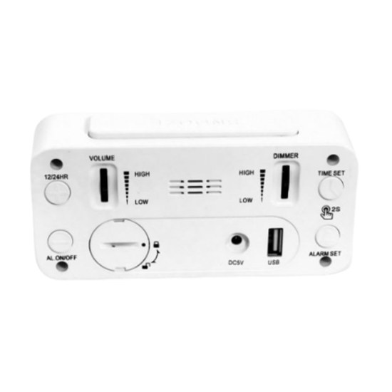 Atlanta 2604/0 - Stále svítící digitální budík s regulací jasu a hlasitosti