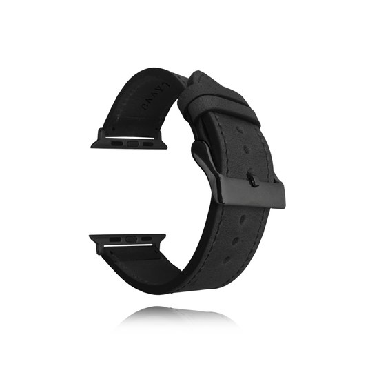 Černý kožený řemínek LAVVU Top Grain pro APPLE WATCH 42-44 mm LSXABB2