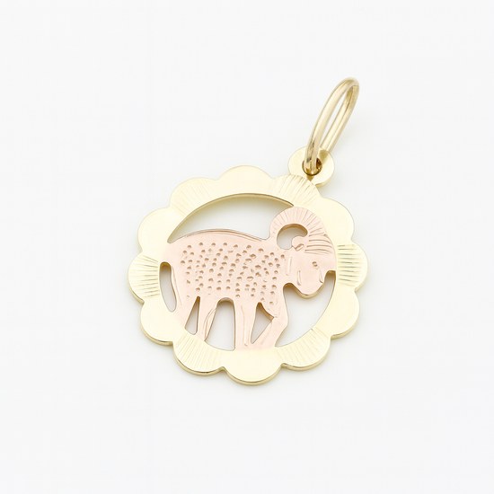 Zlatý přívěsek ze žlutého a červeného zlata zvěrokruh Beran