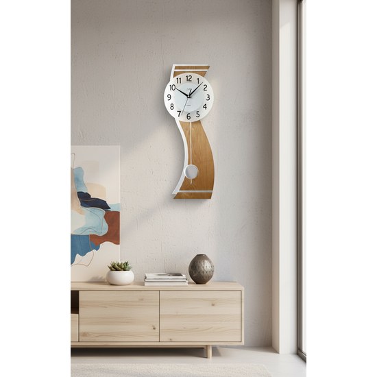 JVD NS22012.78 - Kyvadlové moderní hodiny z kvalitních materiálů jako je dřevo kov a sklo